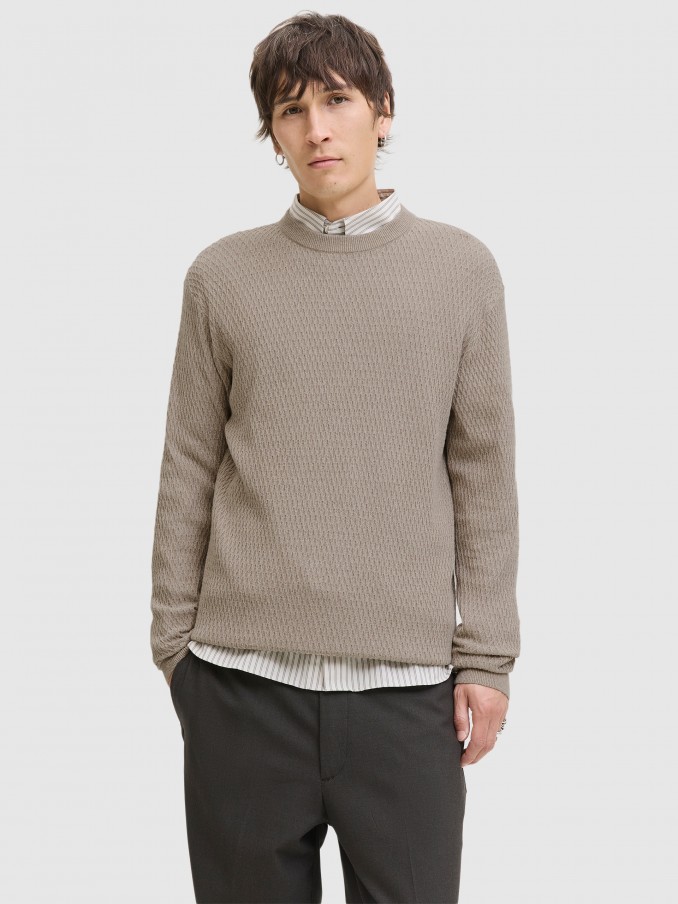 Sueter Hombre Castao Claro Jack & Jones
