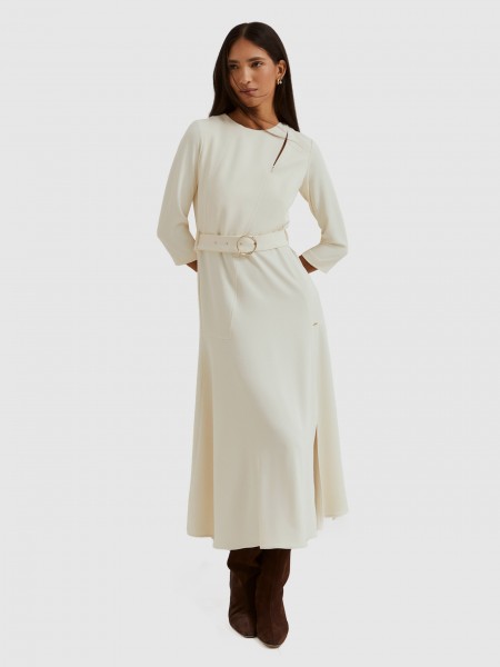 Vestido Mujer Crema Lion Of Porches Vestido Mujer Crema Lion Of Porches