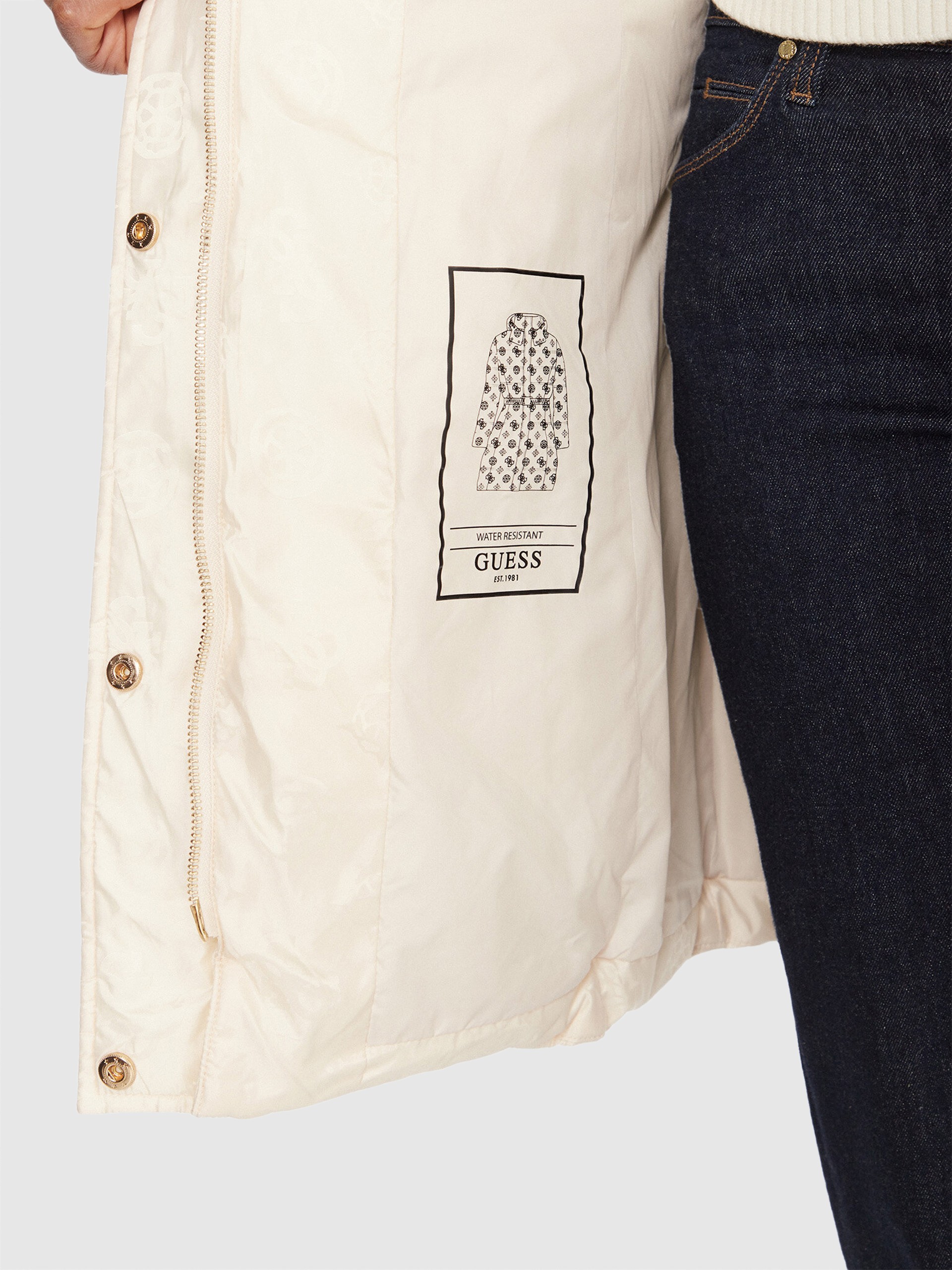 Chaqueta Mujer Crema Guess