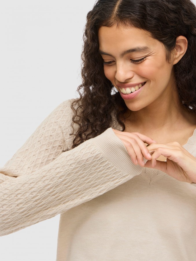 Pullover Woman Cream Vila