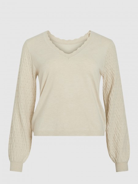 Pullover Woman Cream Vila