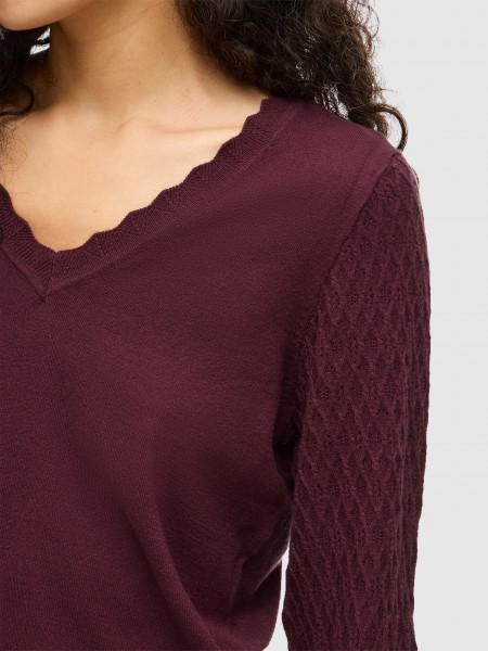 Sueter Mujer Burdeos Vila