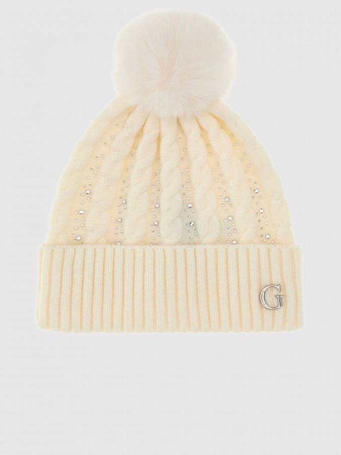 Beanie Woman Cream Guess