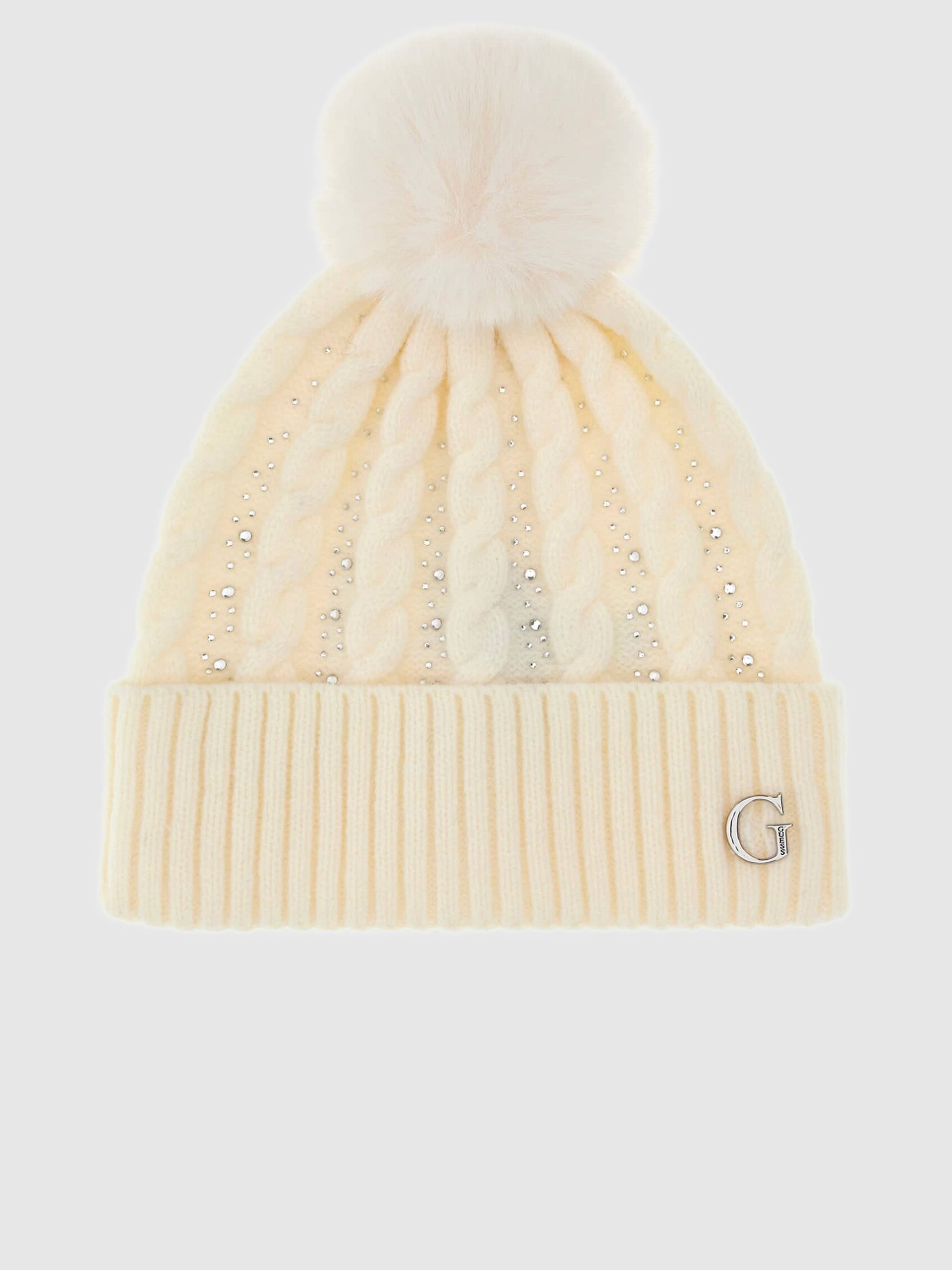 Beanie Woman Cream Guess