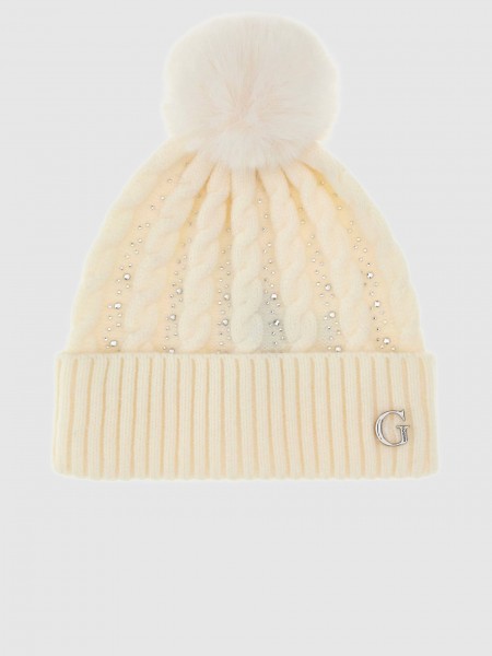 Beanie Woman Cream Guess