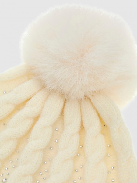 Beanie Woman Cream Guess