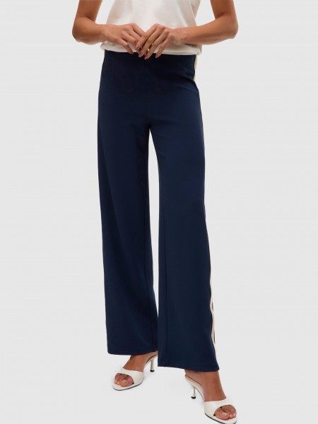 Pants Woman Navy Blue Vero Moda