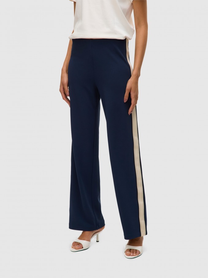 Pants Woman Navy Blue Vero Moda