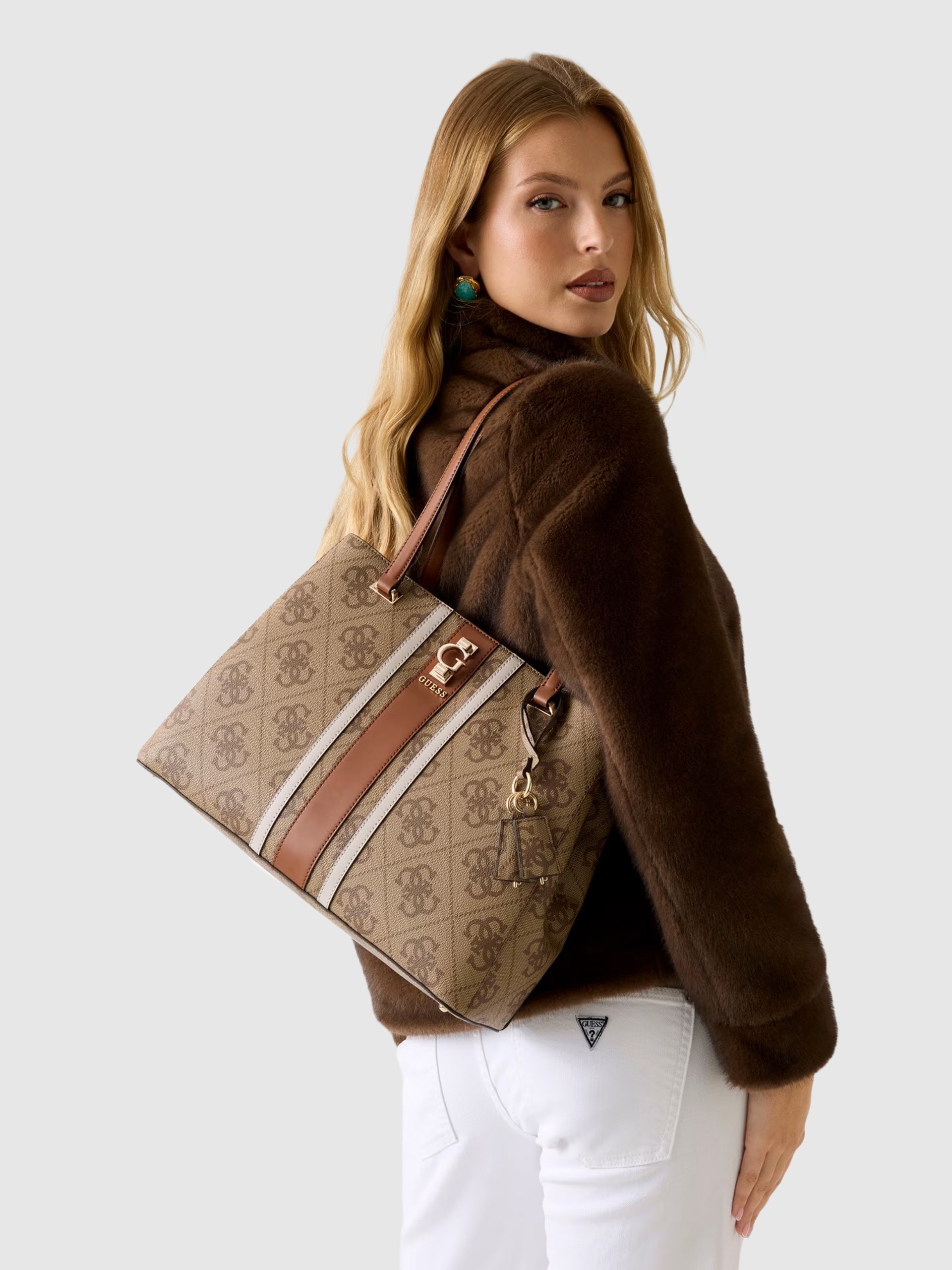 Bolsos de Mano Mujer Beige Guess