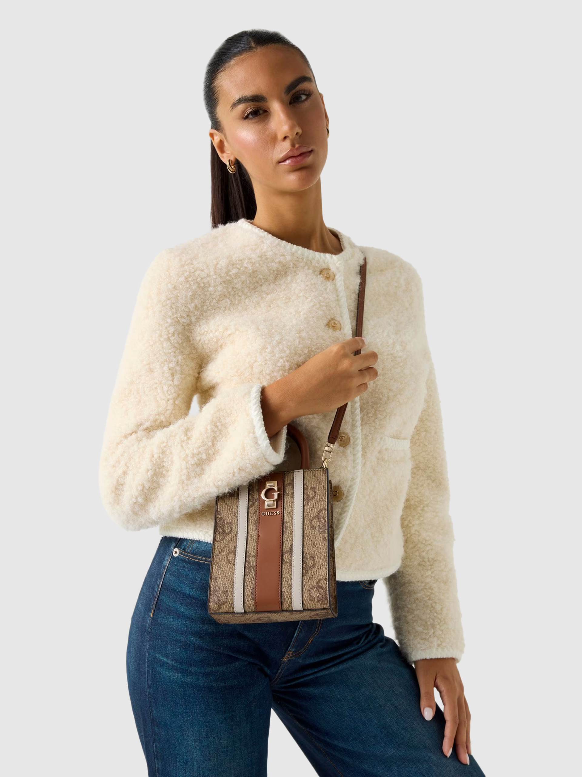 Bolsos de Mano Mujer Beige Guess