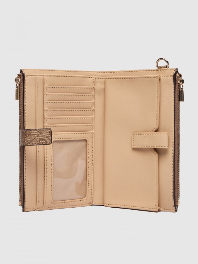 Monedero Mujer Beige Guess