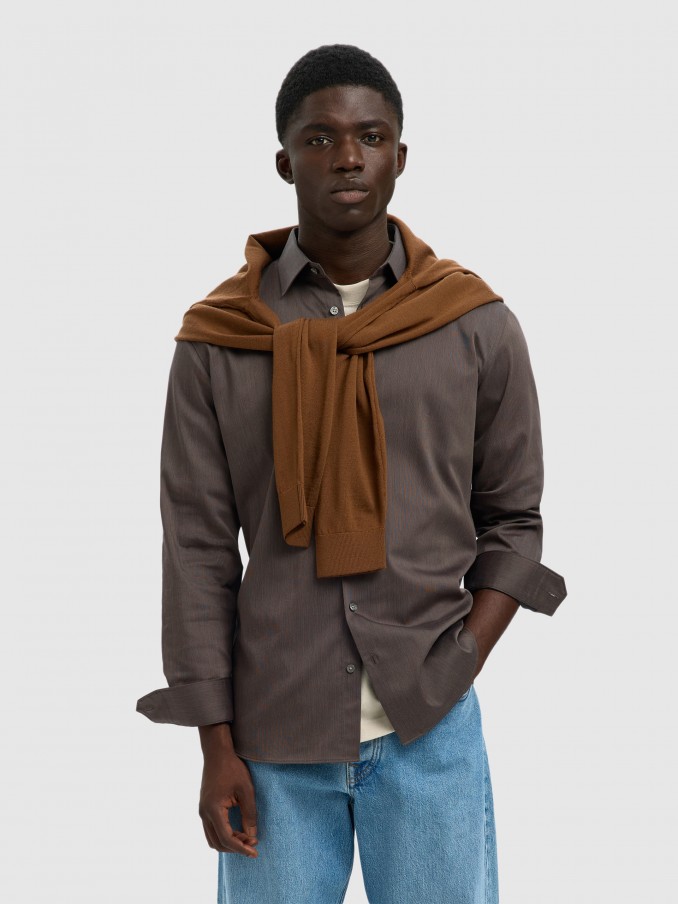 Shirt Man Brown Selected