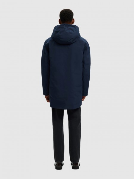 Parka Man Navy Blue Selected Parka Man Navy Blue Selected