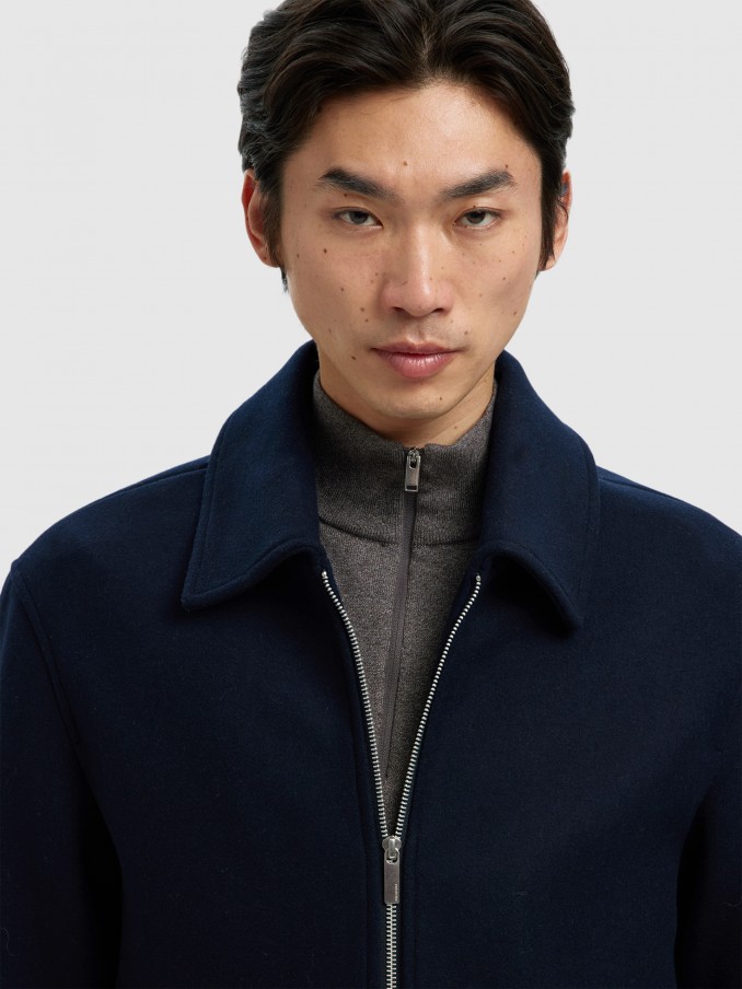 Jacket Man Navy Blue Selected