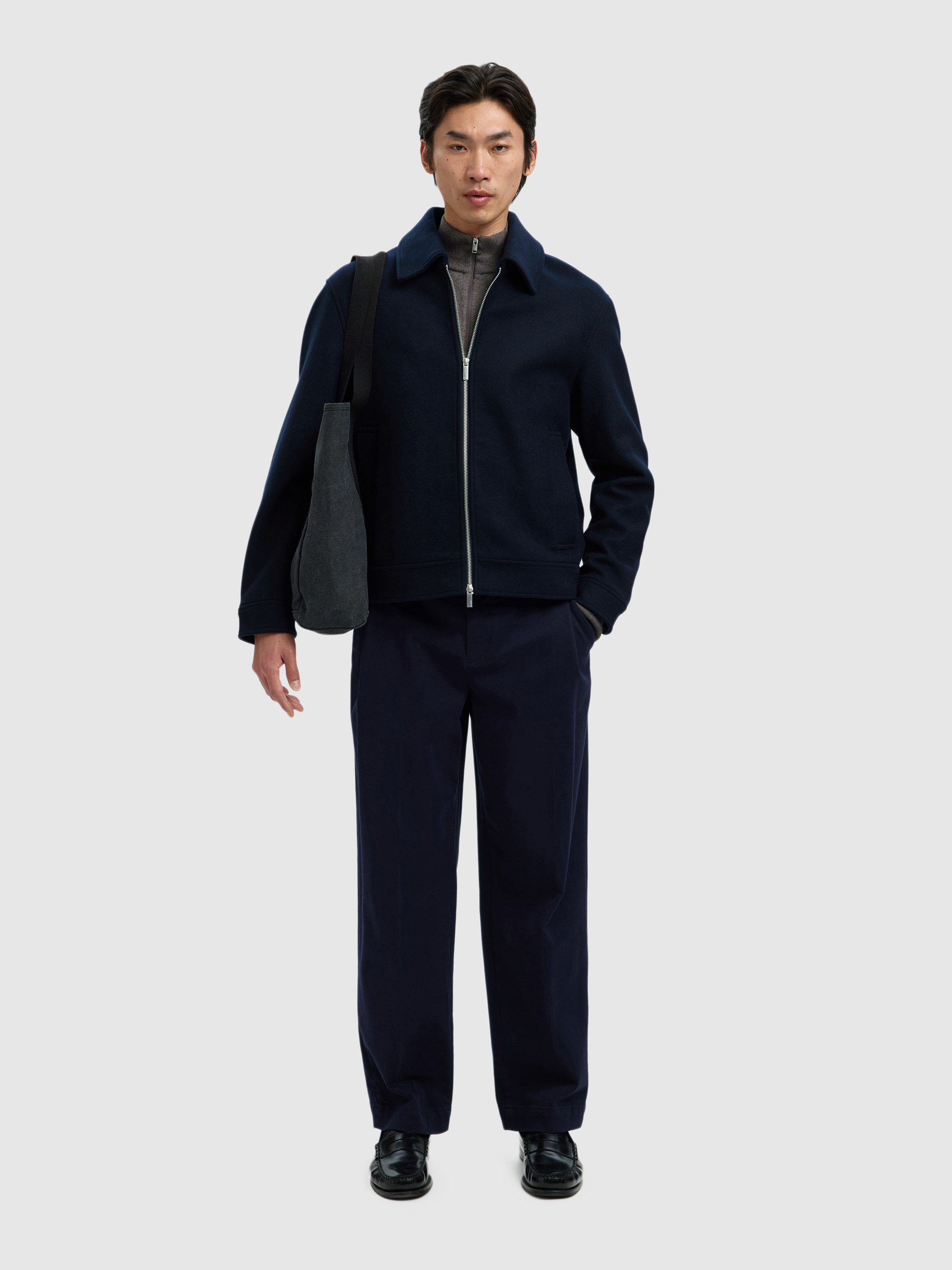 Jacket Man Navy Blue Selected