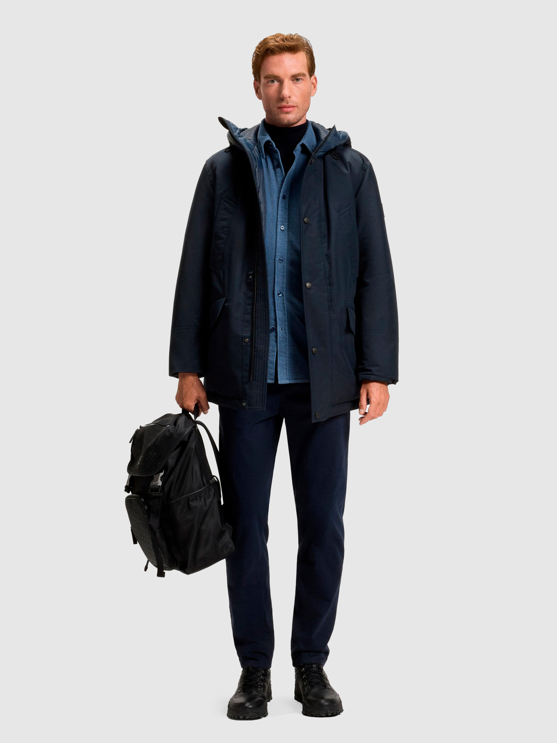 Parka Hombre Azul Marino Boss Orange