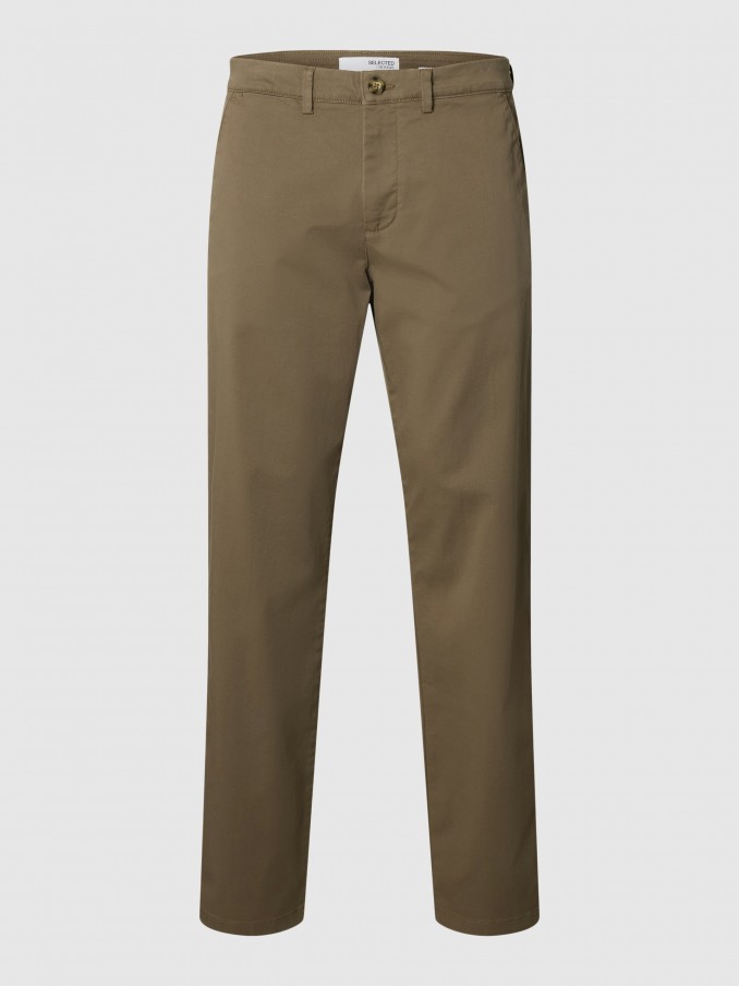 Pantalones Hombre Marrn Selected