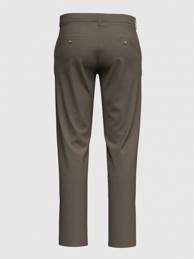 Pantalones Hombre Marrn Selected