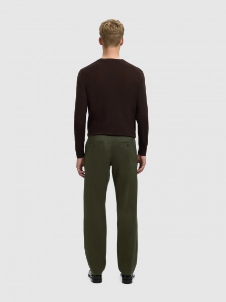 Pantalones Hombre Verde Selected
