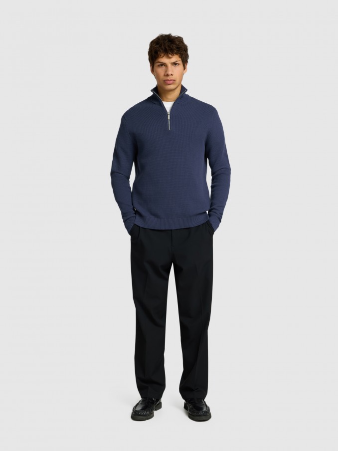 Polo Shirt Man Navy Blue Selected