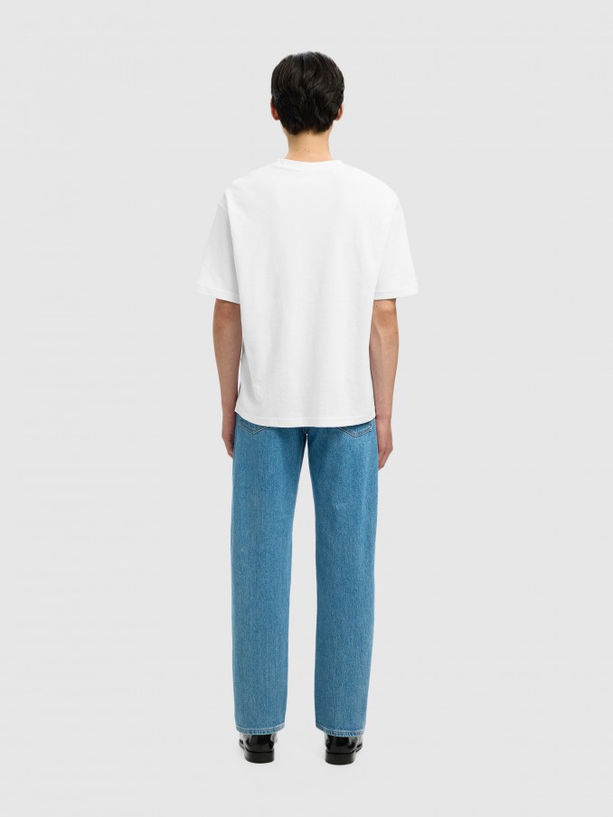 Camiseta Hombre Blanco Selected