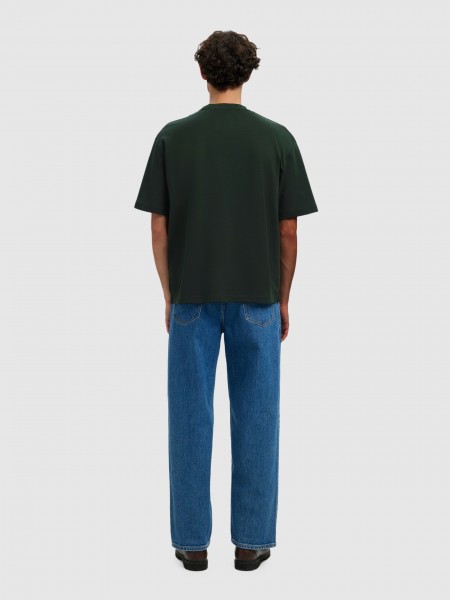 T-Shirt Man Green Selected