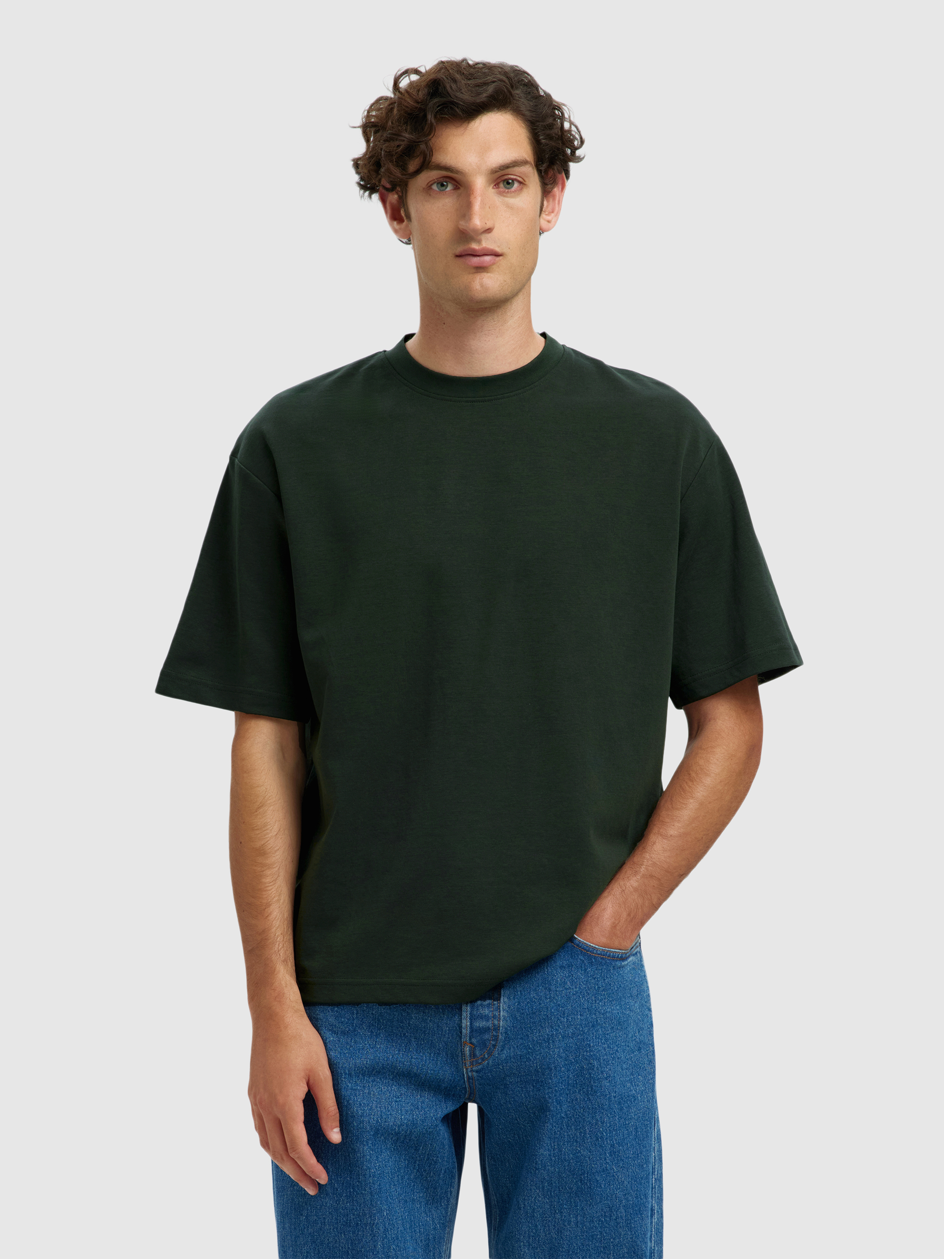 Camiseta Hombre Verde Selected