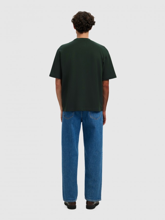 Camiseta Hombre Verde Selected