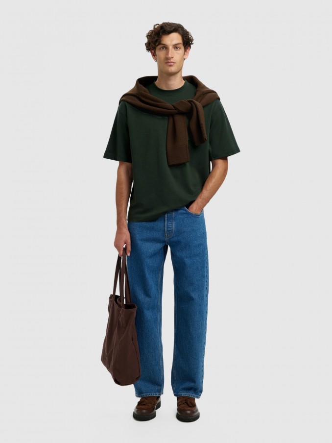 T-Shirt Man Green Selected