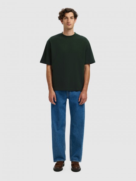 T-Shirt Man Green Selected