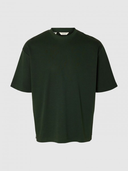 T-Shirt Man Green Selected