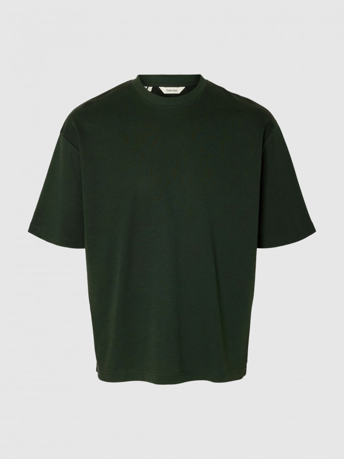 T-Shirt Man Green Selected