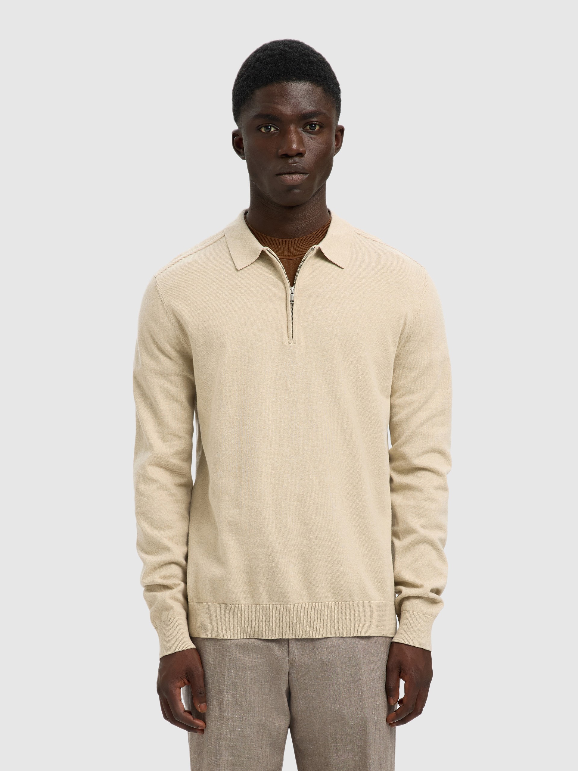 Polo Shirt Man Beige Selected