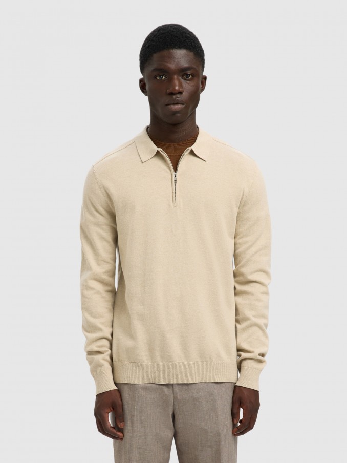 Polo Hombre Beige Selected