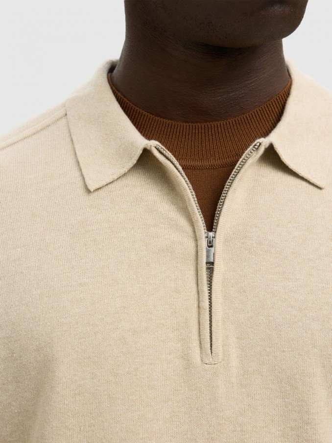 Polo Shirt Man Beige Selected