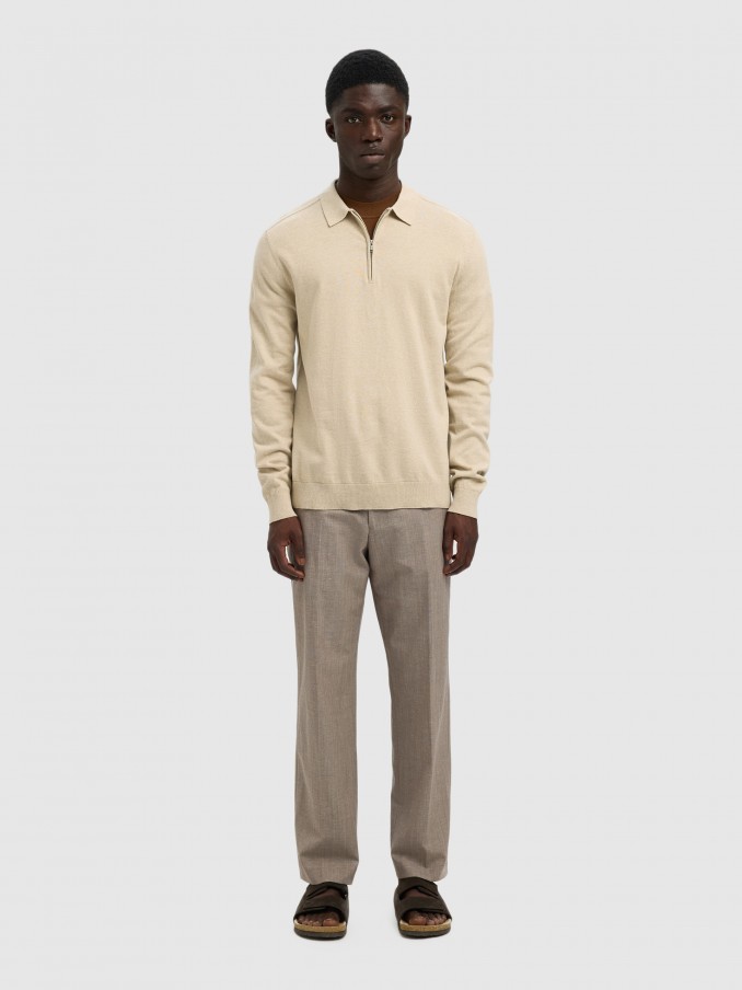 Polo Shirt Man Beige Selected