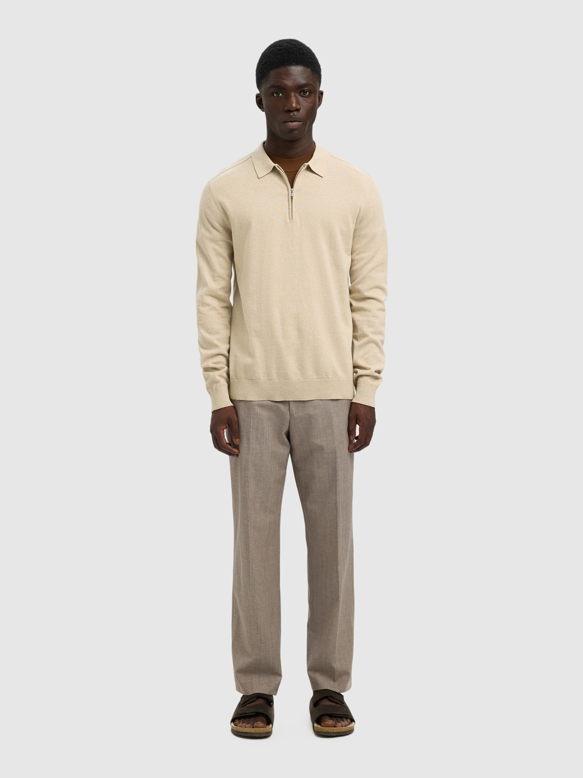 Polo Shirt Man Beige Selected