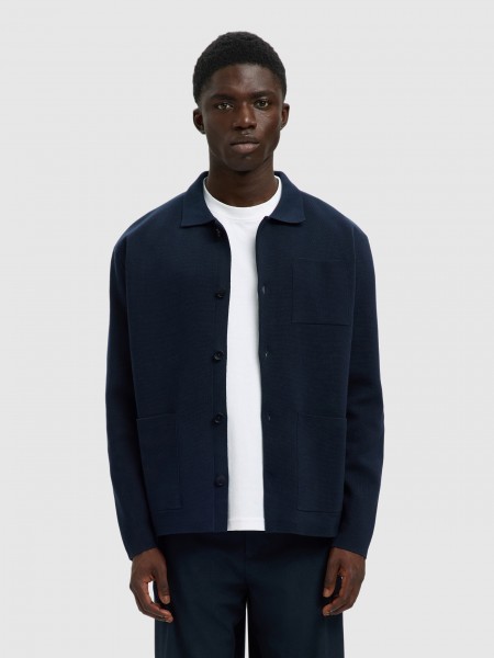 Camisa Hombre Azul Marino Selected