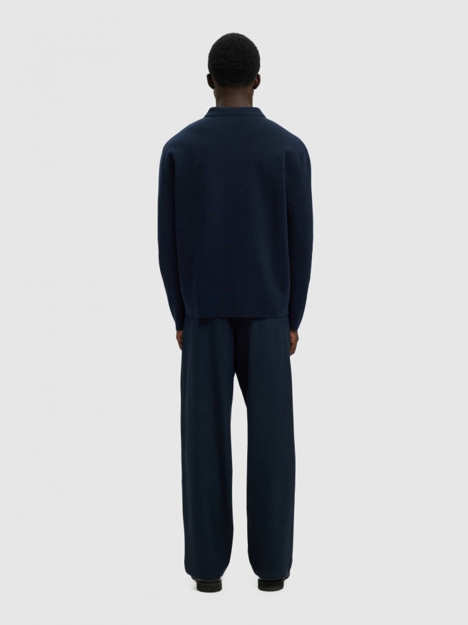 Camisa Hombre Azul Marino Selected