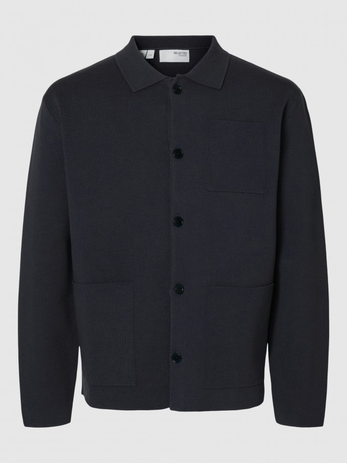 Camisa Hombre Azul Marino Selected