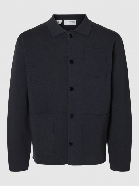 Camisa Hombre Azul Marino Selected