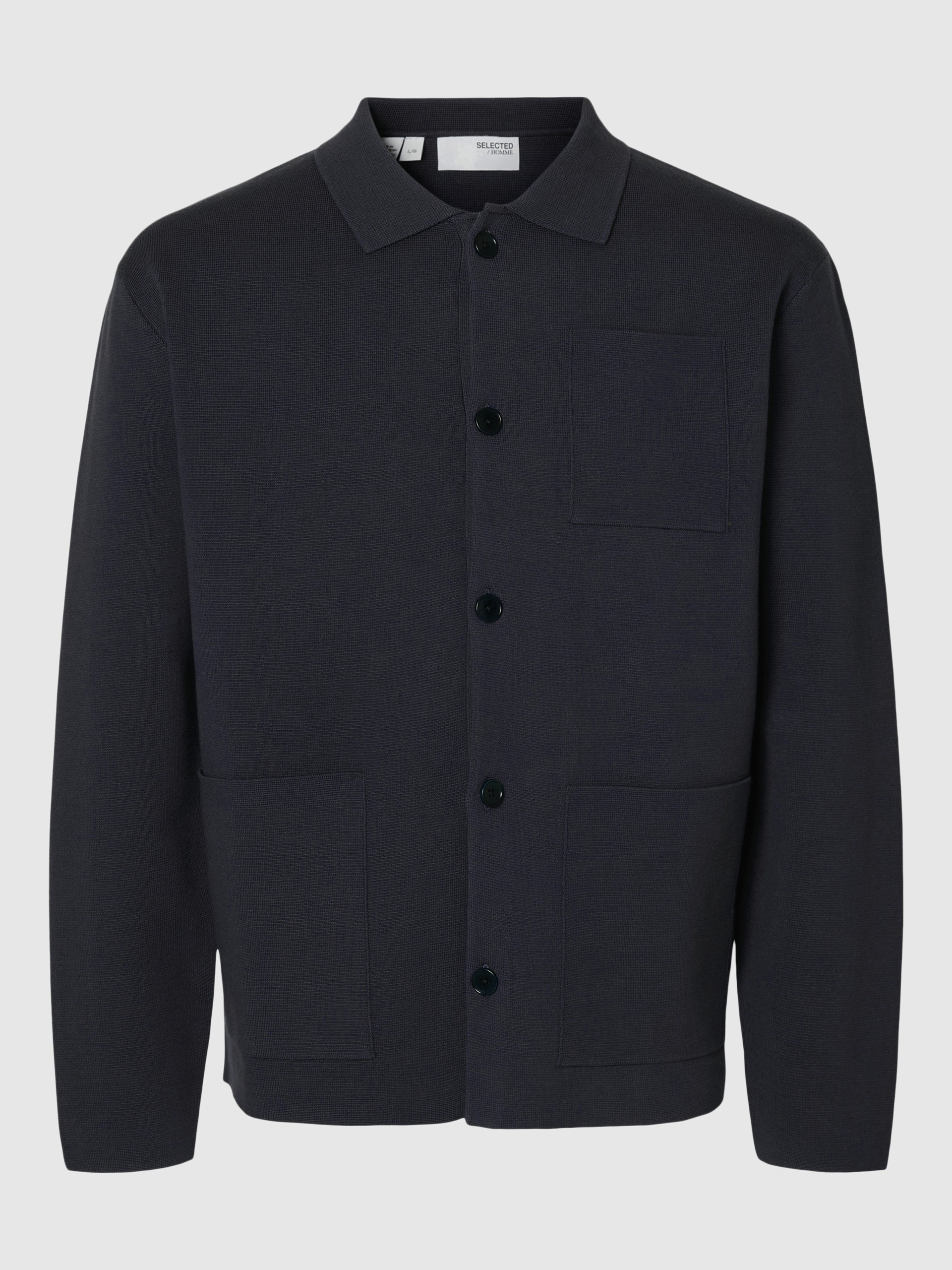 Shirt Man Navy Blue Selected