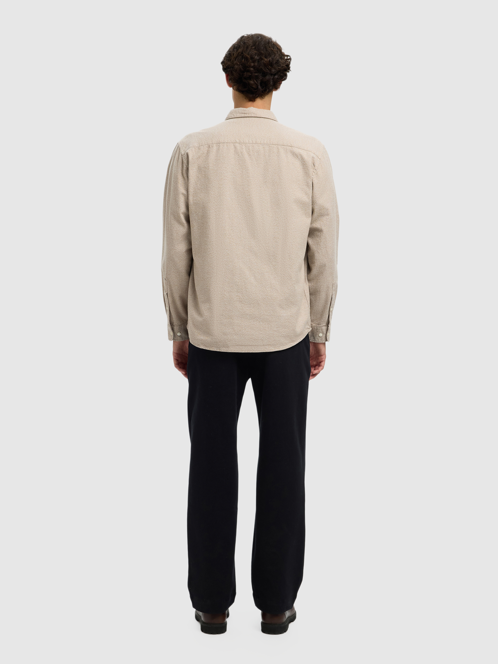 Camisa Hombre Beige Selected