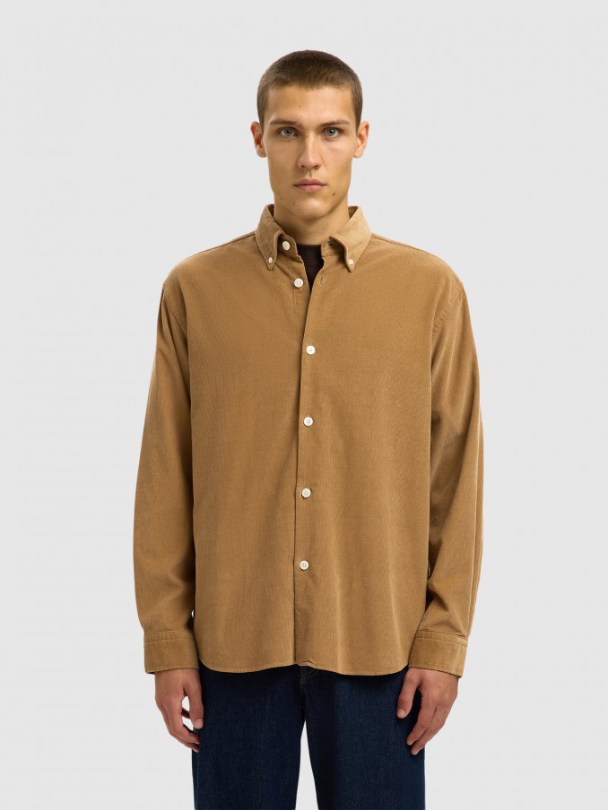 Camisa Hombre Camello Selected