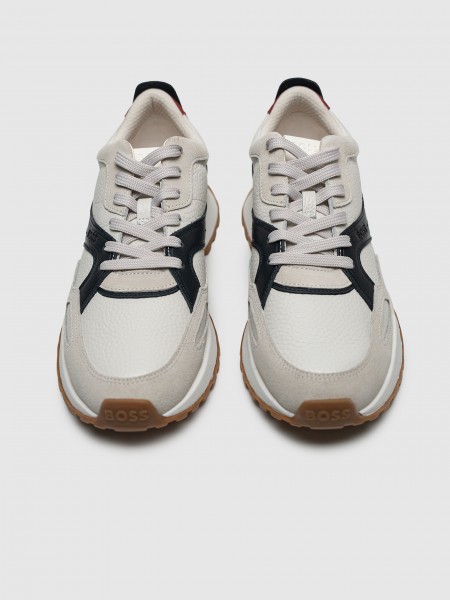 Sneakers Man Cream Boss Orange Sneakers Man Cream Boss Orange