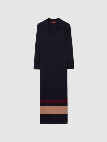 Dress Woman Navy Blue Lion Of Porches