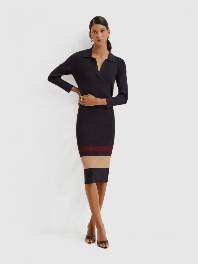 Dress Woman Navy Blue Lion Of Porches