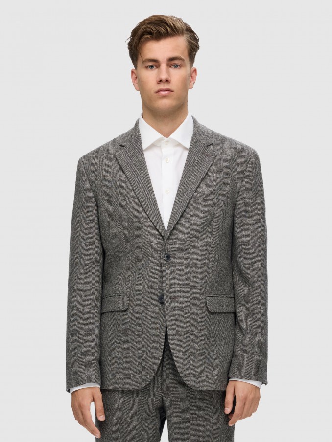 Blazer Hombre Marrón Selected