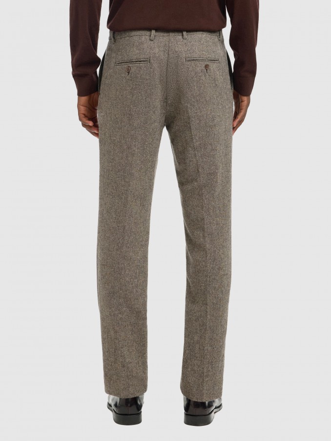 Pantalones Hombre Marrn Selected