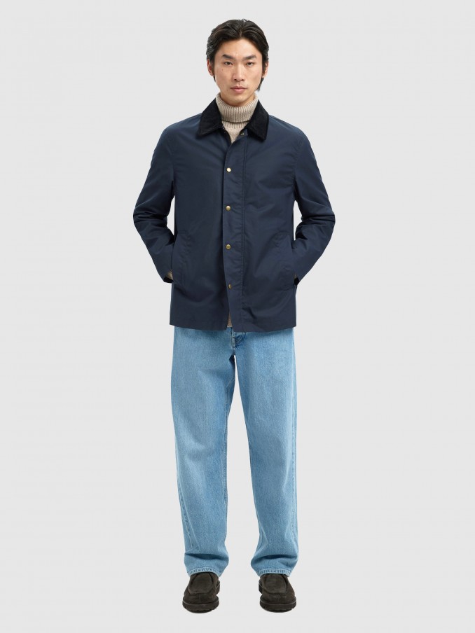 Camisa Hombre Azul Marino Selected